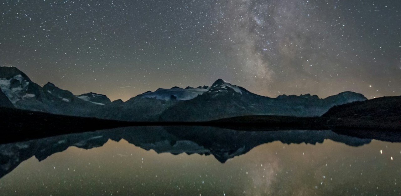 image of mountain with lake infront